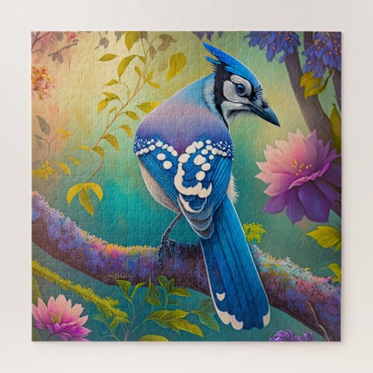 Fantasy-Vögel Blauhäher Puzzle (Vertikal)
