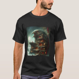 Fantasy-Vogelhaus-Bibliothek T-Shirt