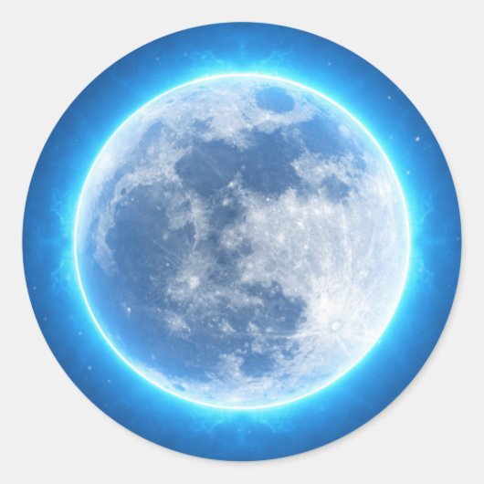 Fantasy-Vollmond-Aufkleber Runder Aufkleber (Vorderseite)