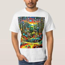 Fantasy-Wald bei Sonnenuntergang T-Shirt