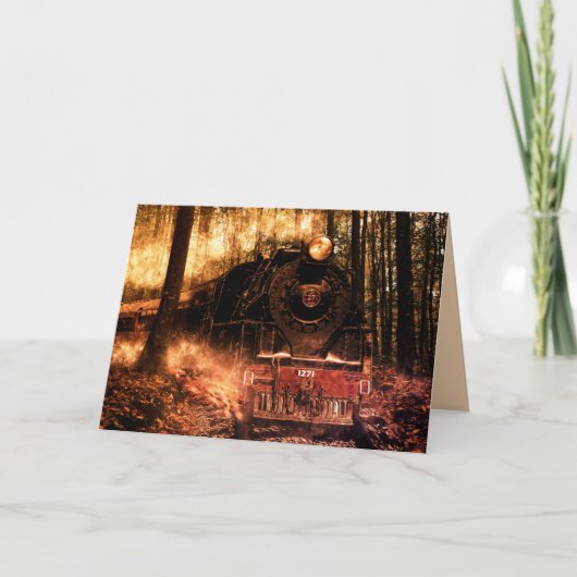 Fantasy-Wald-Grußkarte Feiertagskarte (Vorderseite)