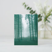 Fantasy-Wald mit Nebel in Grün Postkarte (Stehend Vorderseite)