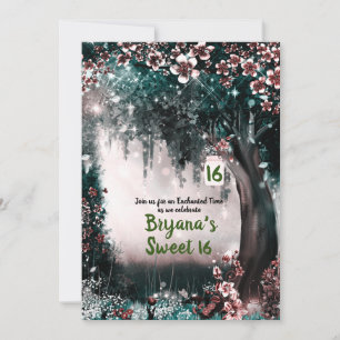 Fantasy-Wald Verzauberte Blush-Wald Süße 16 Einladung