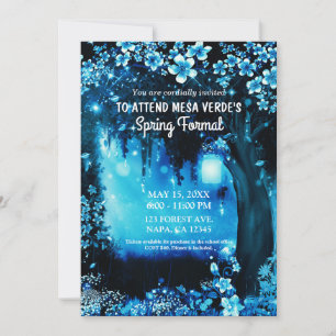 Fantasy-Wald Verzauberter blauer Wald Abschlussbal Einladung
