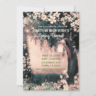 Fantasy-Wald Verzauberter Rosa Wald Promenadenball Einladung