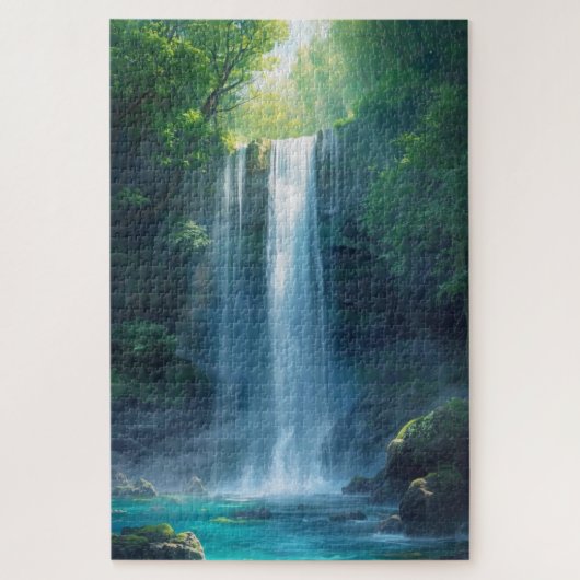 Fantasy-Wald-Wasserfall-Puzzle Puzzle (Vertikal)