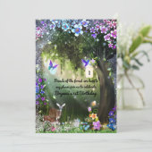 Fantasy-Waldtiere verzaubern Party Einladung (Stehend Vorderseite)