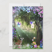 Fantasy-Waldtiere verzaubern Party Einladung (Rückseite)