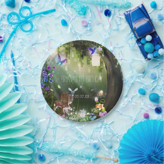 Fantasy-Waldtiere verzaubern Party Pappteller (Party)