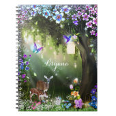 Fantasy-Waldtiere verzaubert Notizblock (Vorderseite)