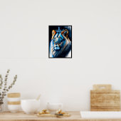 Fantasy Wall Art "Blue Lion with Crown" Poster (Küche)