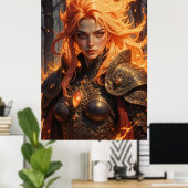 Fantasy-Wandbild des Ember-Ritters Poster (Heimbüro)