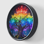 Fantasy-Wanduhr Regenbogenbaum Uhr (Winkel)