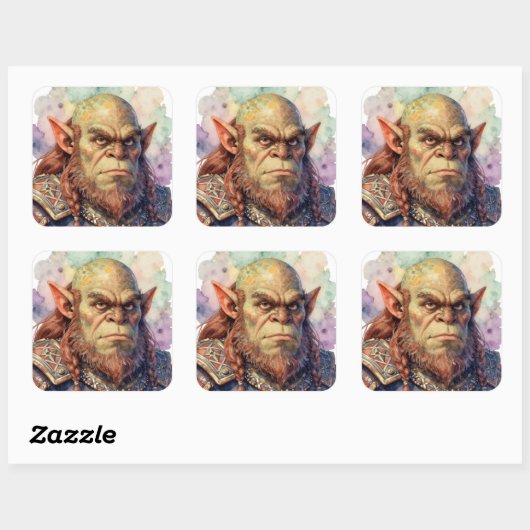 Fantasy Warrior: Dagar Quadratischer Aufkleber (Blatt)