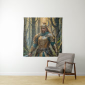 Fantasy Warrior in Golden Armor Wandteppich (Beispiel)