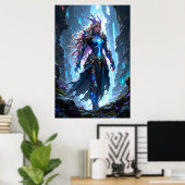 Fantasy warrior queen walking through a mystical poster (Heimbüro)