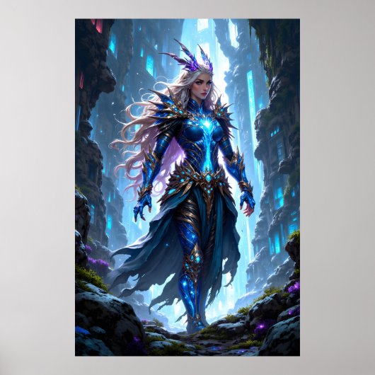 Fantasy warrior queen walking through a mystical poster (Vorne)