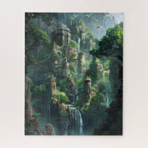 Fantasy-Wasserfall-Königreich Puzzle
