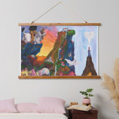 Fantasy Watercolor Illustration Goddess Adventure Wandteppich Mit Holzrahmen (Schlafzimmer)