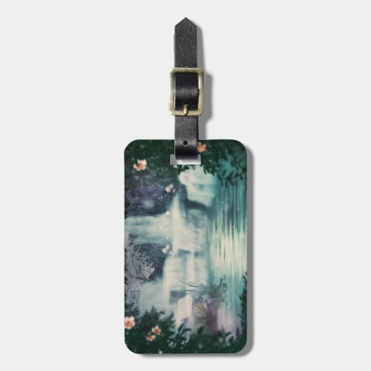 Fantasy Waterfall Cascade Gepäckanhänger (Vorderseite vertikal)