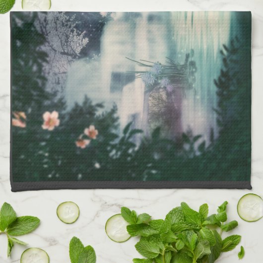 Fantasy Waterfall Cascade Geschirrtuch (Gefaltet)