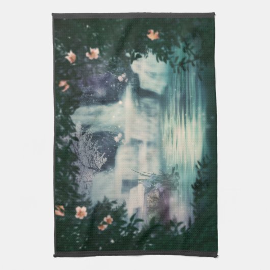 Fantasy Waterfall Cascade Geschirrtuch (Vertikal)