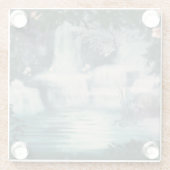 Fantasy Waterfall Cascade Glasuntersetzer (Rückseite)