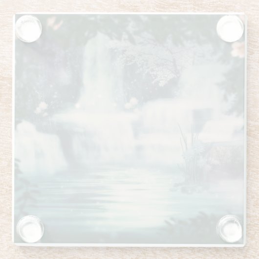 Fantasy Waterfall Cascade Glasuntersetzer (Rückseite)