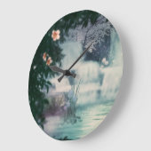 Fantasy Waterfall Cascade Große Wanduhr (Winkel)