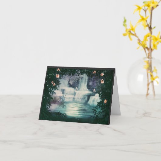 Fantasy Waterfall Cascade Karte (Gelbe Blume)