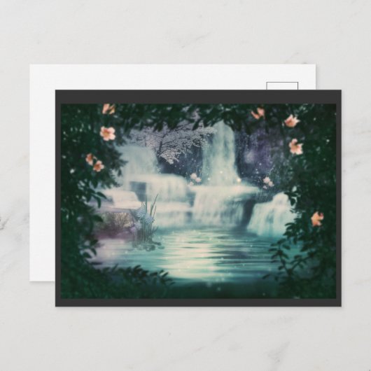 Fantasy Waterfall Cascade Postkarte (Vorne/Hinten)