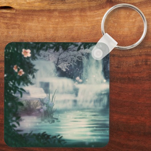 Fantasy Waterfall Cascade Schlüsselanhänger (Rückseite)