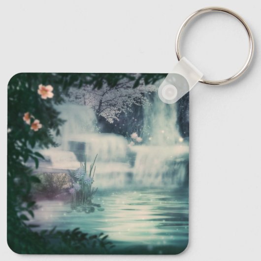 Fantasy Waterfall Cascade Schlüsselanhänger (Rückseite)