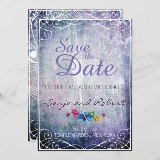 Fantasy Wedding Einladung - Save the Date (Vorne/Hinten)