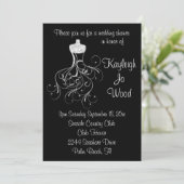 Fantasy Wedding Gown Dusche Einladung (Stehend Vorderseite)