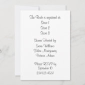 Fantasy Wedding Gown Dusche Einladung (Rückseite)