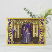 Fantasy Wedding Imitate Gold Foil Mittelalterliche Einladung (Stehend Vorderseite)