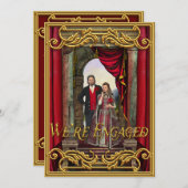 Fantasy Wedm Warm Gold Mittelalterliche Verlobung Einladung (Vorne/Hinten)