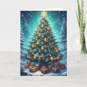 Fantasy-Weihnachtsbaum Karte