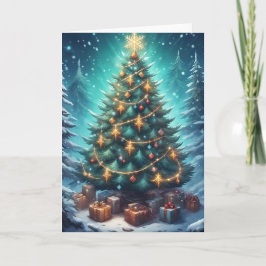 Fantasy-Weihnachtsbaum Karte (Vorderseite)