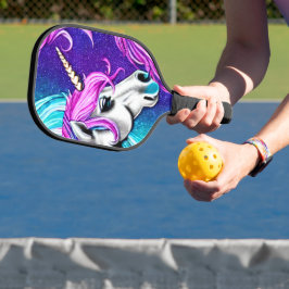 Fantasy Weißes Einhorn Nahtloses Muster Pickleball Schläger
