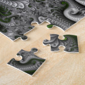 Fantasy-Welt Grüne und graue abstrakte Fraktalkuns Puzzle (Seite)