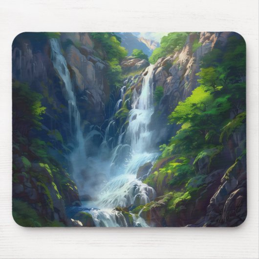 Fantasy-Welt Wasserfall Mousepad (Vorne)