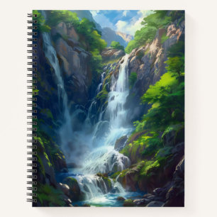 Fantasy-Welt-Wasserfall Notizblock
