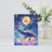 Fantasy Whale Ride im Himmel Postkarte (Stehend Vorderseite)