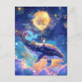 Fantasy Whale Ride im Himmel Postkarte (Vorderseite)