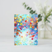 Fantasy Whimsical Pinselstriche Alle über Blätter  Postkarte (Stehend Vorderseite)