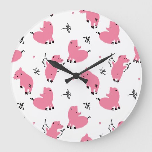 Fantasy: Whimsical Seamless Design. Große Wanduhr (Vorderseite)
