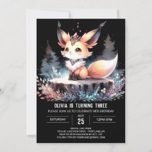 Fantasy Whimsy Fox Geburtstag digital Einladung