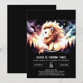 Fantasy Whimsy Lion Birthday Einladung (Vorne/Hinten)